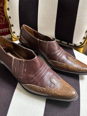 Vintage Matisse Leather Western Pointed Toe Ankle Boots Sz 7